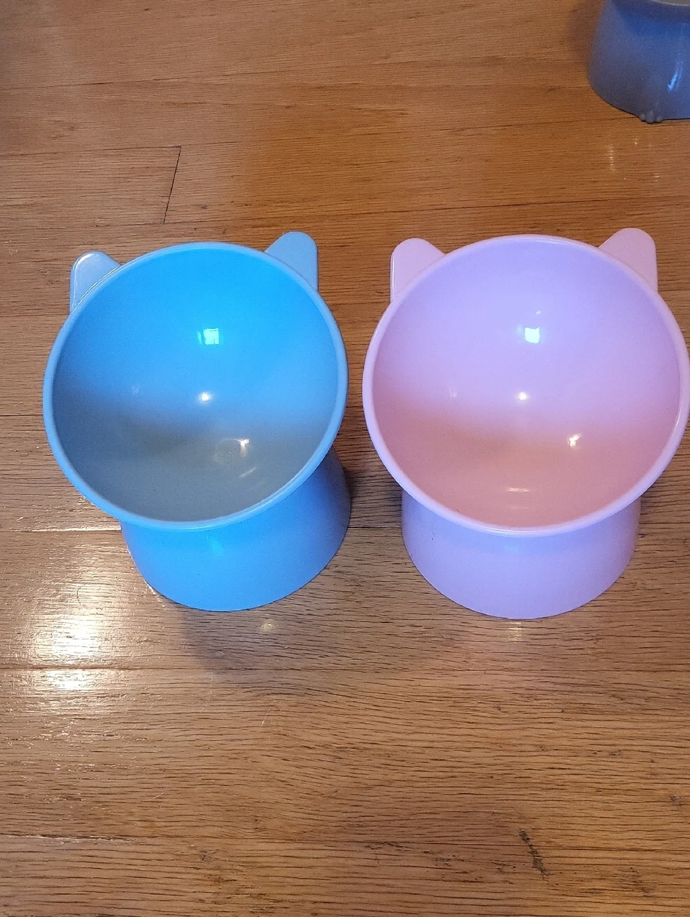 Source Unknown Blue and Pink Cat Ear Bowls - Set of 2